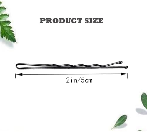 2 Inch Black Hair Bobby Pins Metal Clips Twisted Spiral Curved with Ball Tips Non-slip Decorative Long Short for Women Girls Nickel Free Hairdressing Wedding Accessories with Case 100 PCS - Image 2