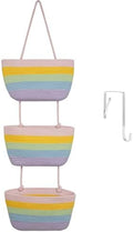 TeoKJ Over the Door Hanging Storage Basket 3 Tier Wall Organizer Rainbow by TeoKJ