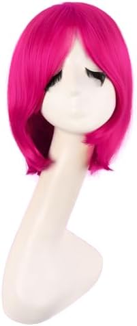 MapofBeauty 12 Inch/30 cm Unisex Short Straight Beauty Wig (Hot Pink) by MapofBeauty