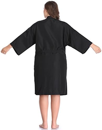 PERFEHAIR Salon Robes Smock for Clients, Hair Salon Client Gown Cape, Black - Image 2