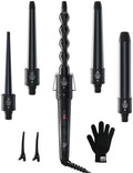 Ohuhu 5 in 1 Curling Wand Set, 0.35"-1.25" Interchangeable Ceramic Barrels by Ohuhu