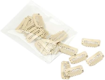 20pcs Snap Clips for Hair Extenisons U-Shaped Wig Clips, Beige Color - Image 2