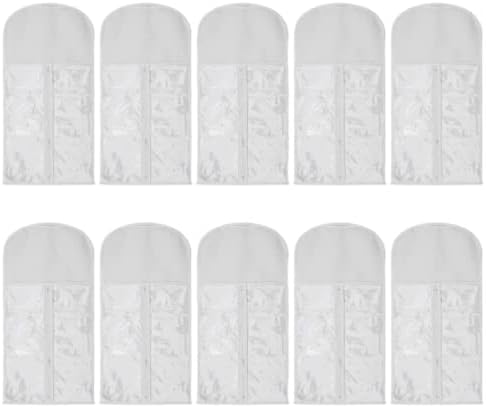 10 Pieces Wig Hair Extension Storage Bag, Dust-Proof Wigs Pouch Organizer Protect for Professional Hair Extensions with Nylon Wig Caps (White) by Unknown