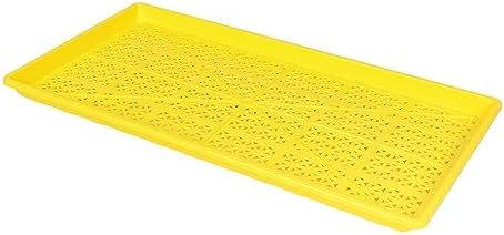 SUNPACK 10" x 20" Heavy Duty Mesh Plastic Seed Starting Tray, Yellow, 1" (Pack of 30) - Ensures Water Drainage and Aeration, Perfect for Greenhouses or Indoor Gardening - Image 3