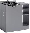 OmySalon Shampoo Bowl with Cabinet, Portable Salon Hair Washing Station with Adjustable Shelf, UPC Certified Faucet, Freestanding Backwash Sink for Barber, Beauty Salon, Spa, Grey by OmySalon