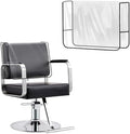 Black Salon Chair Cover, Clear Plastic Square Seat Back Protectors, Reinforced Precision Stitched Covers for Standard Salon Chairs by LIULINREST