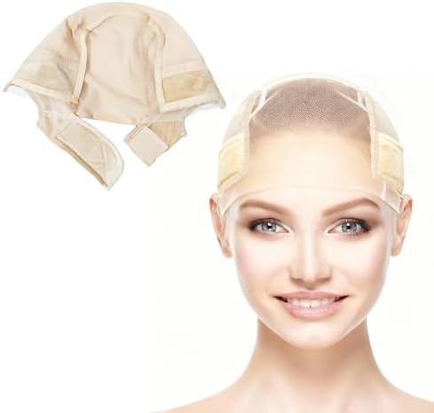 Lace Wig Cap for Women,Non-Slip Wig Cap with Velvet Grip Band, 4x5 Transparent Lace Front Glueless Wig Gripper for Keeping Wigs，Adjustable Elastic Headband（Nude） by Unknown