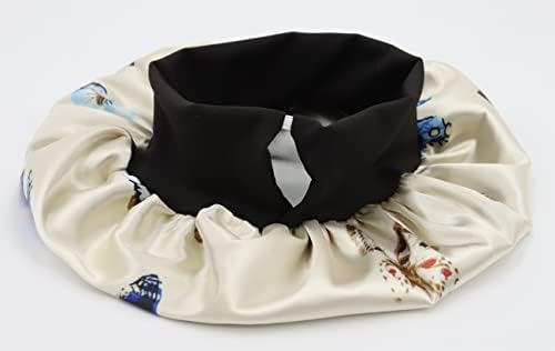 Kids Satin Bonnet Double Layer Wide Elastic Band Sleep Cap - Image 3