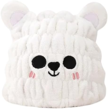 Microfiber Hair Towel Wrap for Kids, Snow Bear Toddler Quick Dry Cap by LCBD