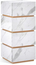 BarberPub Marble Pattern Salon Cabinet, Handleless Modular Storage 2037 by BarberPub