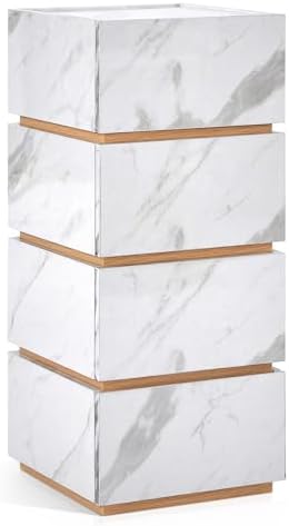 BarberPub Marble Pattern Salon Cabinet, Handleless Modular Storage 2037 by BarberPub