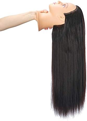 Hairingrid 26"-28" Mannequin Head Hair Styling Training Head Manikin Cosmetology Doll Head Synthetic Fiber Hair and Free Clamp Holder (Black) - Image 6
