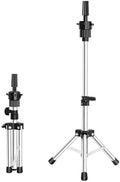FUTAI Mini Adjustable Wig Stand Tripod Metal Holder for Mannequin Head Canvas Foam Head Hairdresser Practice Cosmetology Braiding Styling Salon Display by FUTAI