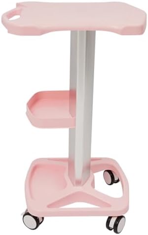Pink Acrylic Salon Cart, Rolling Beauty Trolley with Wheels(28.74" H) - Image 6