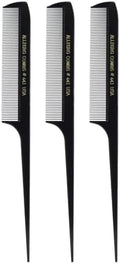 Allegro Combs 441 Rat Tail Combs Braiding Parting Fine Teeth Rattail Set For Hair Styling For Hair Coloring 3 Units (Black) by AllegroCombs