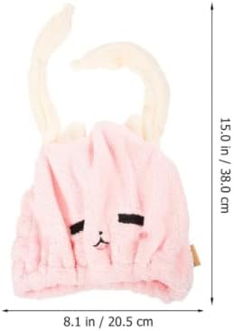 2pcs Microfiber Hair Drying Cap, Cute Pink Towel Wrap after Swimming - Image 2