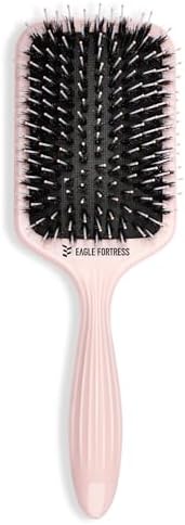 EAGLE FORTRESS Boar Bristle Paddle Brush for Long & Thick Hair, Pink by EAGLEFORTRESS