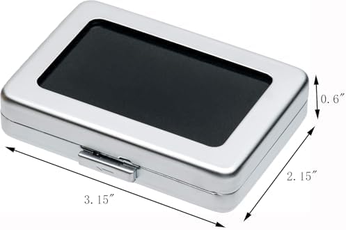 Glass Top Loose Diamond or Gemstone Display Box Case Holder Show Container Metal (Silver Large Rectangle) - Image 4