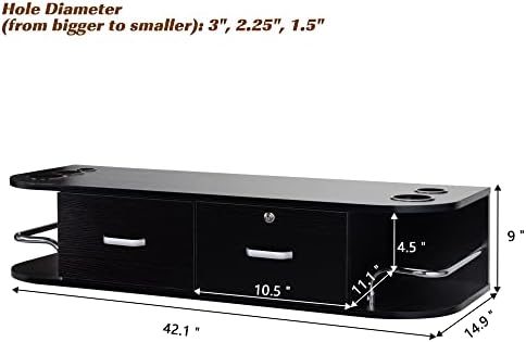 RESHABLE Wall Mount Barber Station,Modern Salon Hair Table,Black - Image 4