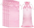 4 Pcs Satin Wig Bags with Drawstring Pink Wig Storage Bags for Wigs and Hair Extension Tools (13.5x9.8 Inch) by Unknown