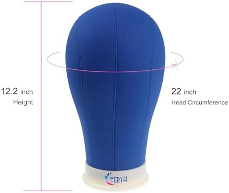 22Inch Canvas Block Wig Head Stand Set for Wig Heads Display Styling Making - Image 2