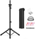 Wig Head Stand 50 Inches, Height Adjustable Tripod Wig Stand, Salon Mannequin Head Stand with Anti-Slip Base for Styling, Wig Display Barber Training, Beauty School​ (Black) by Unknown