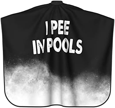 55" x 66" Funny Gift I Pee in Pool Gifts Barber Cape Salon Hair Cutting Cape Haircut Cape with Adjustable Elastic Neckline - Image 2