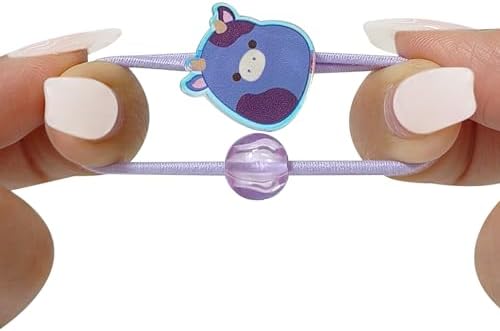 LUV HER Elastic Hair Ties for Girls - Multicolored Squishmallows Themed - Durable Elastic - Pack of 6 - Ideal Hair Accessories for Ponytails & Buns, Ages 8+ - Image 5