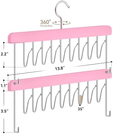 2 Pack Hair Extension Holder & Hanger – Stackable Hair Extension Storage Rack for Styling, Rotatable Braiding Rack Wig Organizer Stand for Wigs, Hairpieces, Clip/Tape Ins and Accessories - Image 3