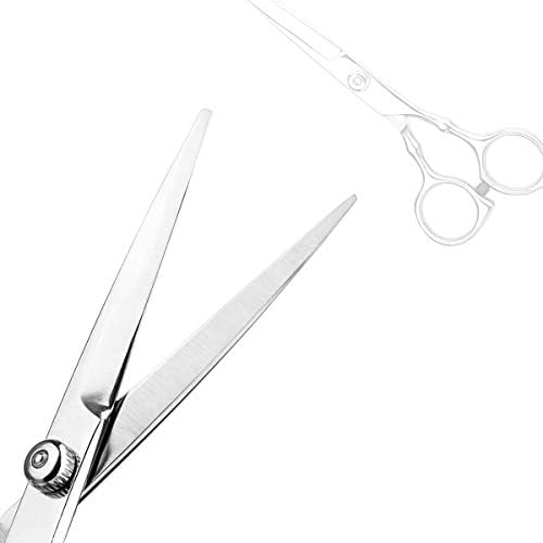 Hair Cutting Scissors Professional Home Haircutting Barber/Salon Thinning Shears Kit with Comb and Case for Men/Women (Silver) - Image 4