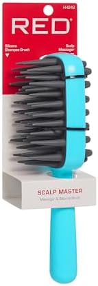 Red by Kiss Scalp Master 2-in-1 Silicone Scrubber & Shampoo Brush, Soft Long Bristles for Exfoliating Scalp, Boosting Circulation & Removing Build-Up (Teal) - Image 6