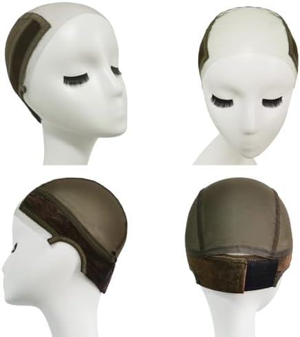 Lace Wig Grip Cap with 4 Pcs HD Wig Caps, 4x5 Transparent Lace Wig Caps for Women Lace Front, Non Slip, Adjustable Grip Cap for Glueless Wigs, Brown - Image 5