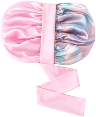 GDTOGRT Satin Silk Bonnet for Sleeping Women - Double Layer Sleep Hair Bonnets Caps for Curly Braid Hair with Tie Band - Image 6