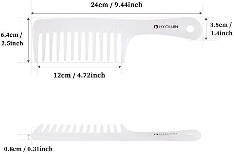 HYOUJIN Large Wide Tooth Comb Detangling for Curly,Wet,Dry Hair,White - Image 7