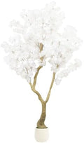 White Artificial Cherry Blossom Tree 5FT with Sturdy White Planter by Anbeser