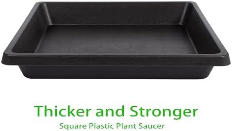 Square Plant Saucer 8 Inch 4 Pack, Saucers for Potted Plants and Water Catcher Tray, Planter Durable Plastic Trays, Plant Drip Trays and Flower Pot Saucers, Plant Saucers for Indoors and Outdoors - Image 4