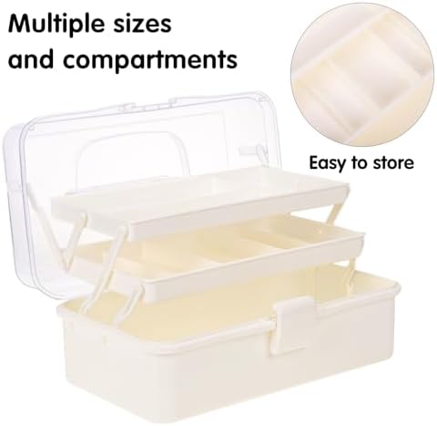 Tackle Box, 3-Layer Craft Sewing Medicine Art Hair Tool Organizer White - Image 4