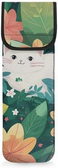 Cute Cat Travel Case for Flat Iron Heat-Resistant Curling Iron Sleeve Travel Thickening Hair Straightener Curler Storage Bag Travel Hair Accessories Organizer by Bivxisrvo