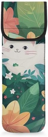 Cute Cat Travel Case for Flat Iron Heat-Resistant Curling Iron Sleeve Travel Thickening Hair Straightener Curler Storage Bag Travel Hair Accessories Organizer by Bivxisrvo
