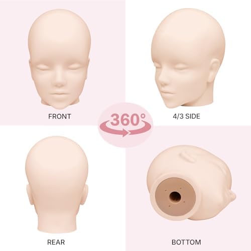 AliLeader Mannequin Head for Wig Making,Styling and Display,Pro Practice Training Head for Make Up and Lash Extention,Cosmetology Face Head,2-in-1 Multifunctional Wig Head (Beige,22 Inch) - Image 3