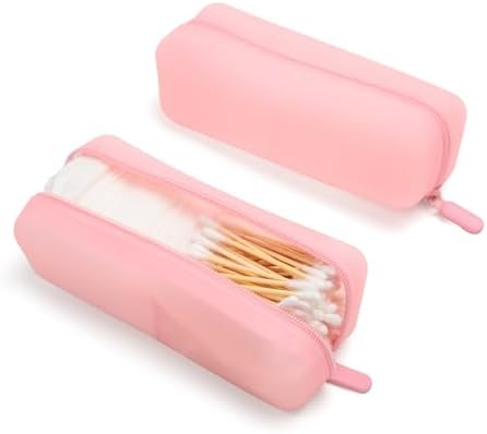 Cotton Pad Swab Travel Case, 2-in-1 Waterproof Organizer, VISFRESH (Pink) - Image 2