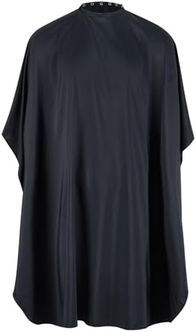 Professional Salon Hair Cutting Cape, Barber Cape for Men/Women, Adjustable Snap Button with Waterproof Hairdressing Salon Cape for Haircut, Coloring, Makeup, Styling(52" x 47"), Black by Unknown