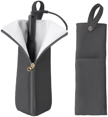 Holder & Mat for Curling Iron Flat Iron, Heat Resistant Hot Hair Tool Travel Bag Case (dark grey) by Unknown