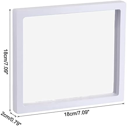 MECCANIXITY Floating Frame Display Holder Stand 3D Jewelry Display Box 7.09 x 7.09 x 0.79 inch White for Ring Necklace Bracelet Earring Pack of 2 - Image 2
