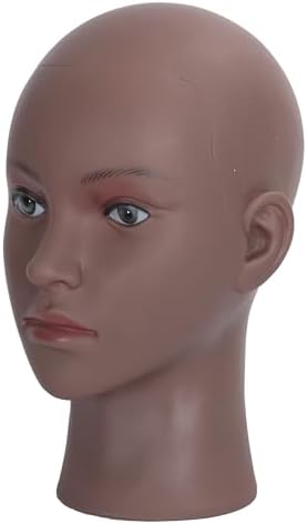 Bald Mannequin Head for Wigs Making, Styling, Makeup Training, Professional Cosmetology Display, Hat Helmet Glasses Display Head Model with Free Clamp Stand - Image 5