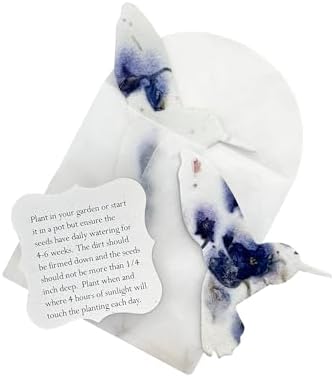 24 Favor Set, Purple Hummingbird Gift Wrap Tags with Seeds by SeedBloom
