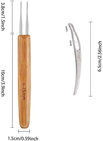 AUGSUN 8 Pcs Dreadlock Crochet Hook Tool, Braid Hair Dreadlocks Needle - Image 2