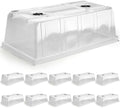 RooTrimmer 10 Pack 6.3" Tall Humidity Domes for 1020 Trays, Extra Strength Seed Starter Covers with 2 Adjustable Vents, Clear Plastic Propagation Cloning Lids for Germination & Microgreens, BPA-Free by RooTrimmer