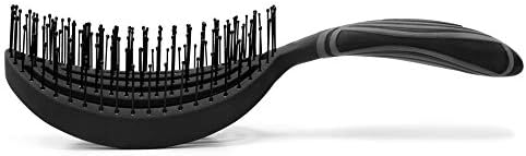 NuWay® DoubleC® Pro Professional Detangling Hair Brush – Patented Double Curve Scalp Care Brush for Gentle Detangling, Blow-Dry Styling & Wet or Dry Hair (Black) - Image 4
