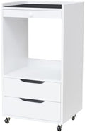Salon Trolley Cart with Wheels, Esthetician Cart with Non-Slip Pads Drawers, Wood Mobile Storage Organizer for Beauty Spa Tattoo Esthetic Clinic Dental Salon Lab, White by OmySalon